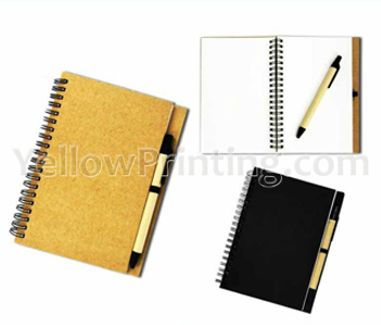 kraft paper notebook printing with pen