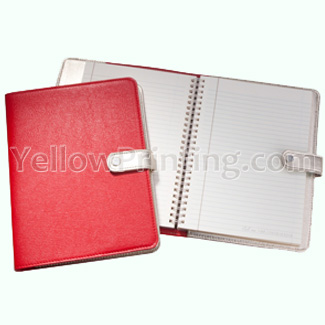 spiral notebook with colored paper