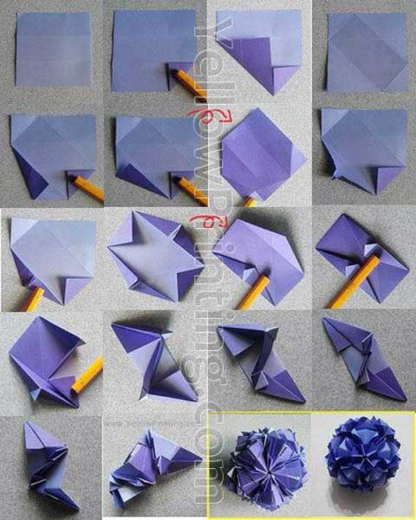 Origami Flower Folding Instructions