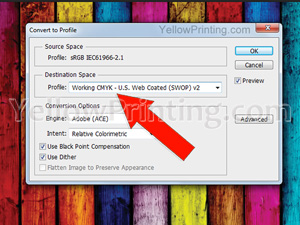 Convert an RGB File to a CMYK File in Photoshop Step 3