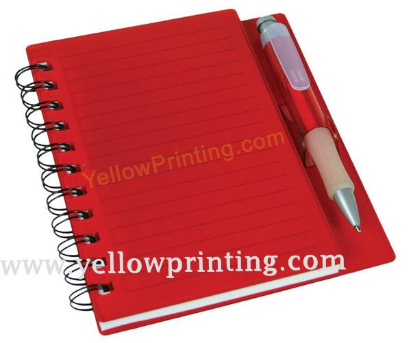 Coil bind note book with ball pen