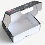 Custom Printed E Flute Packaging Box Corrugated Cardboard Shipping Mailer Tab Locking Paper Box