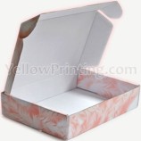Design Packaging Custom Printed White Pink Corrugated Boxes Custom Logo Cardboard Mailer Boxes