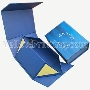 Rigid Foldable Packaging Cardboard Boxes Magnet Lid White Black Flip Folding Magnetic Gift Box