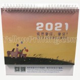 Custom Logo Printed Spiral Wire-o Monthly Stand Flip Table Desktop Calendar Printing Design