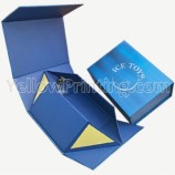 Rigid Foldable Packaging Cardboard Boxes Magnet Lid White Black Flip Folding Magnetic Gift Box