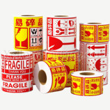 Factory Price Red Warning Label Caution Fragile Handle With Care Sticker for Carton Box Package